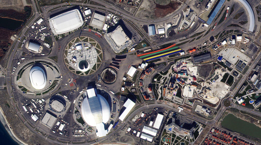 Olympic park in Sochi. Kompsat-3 image, 07.02.2014