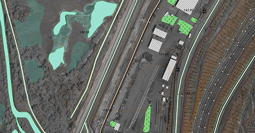 The vectorization of the objects on the map