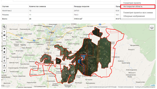 Analysis of coverage feasibility: sample AOI of Bashkortostan Republic